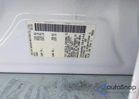 2017 Nissan Maxima 3.5 S z USA, uszkodzony, nr VIN 1N4AA6AP6HC384544